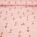 Tissu double gaze girafe rose Tissu double gaze girafe rose