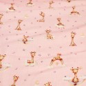 Tissu double gaze girafe rose Tissu double gaze girafe rose