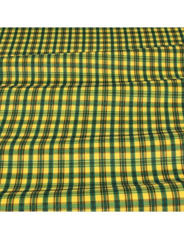Lainage imprimé quadrillage jaune/vert