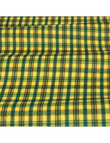 Lainage imprimé quadrillage jaune/vert