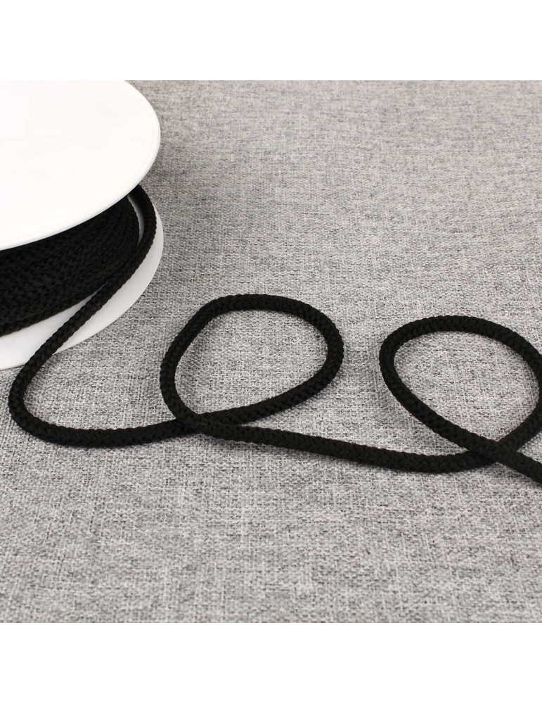 Cordon tricoté 4,5 mm noir Cordon tricoté 4,5 mm noir