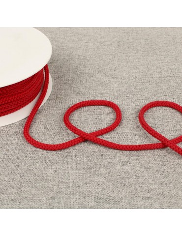 Cordon tricoté 4,5 mm rouge