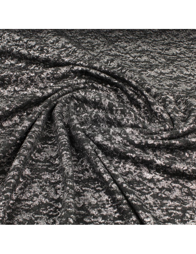 Tissu jersey noir/argent Tissu jersey noir/argent