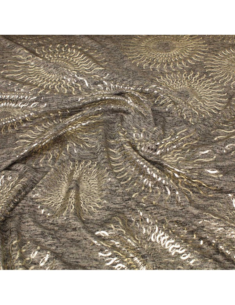 Tissu jersey foil beige/doré