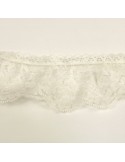 Dentelle rachel froncée 6 mm blanc