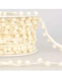 Galon petits pompons 10 mm beige Galon petits pompons 10 mm beige