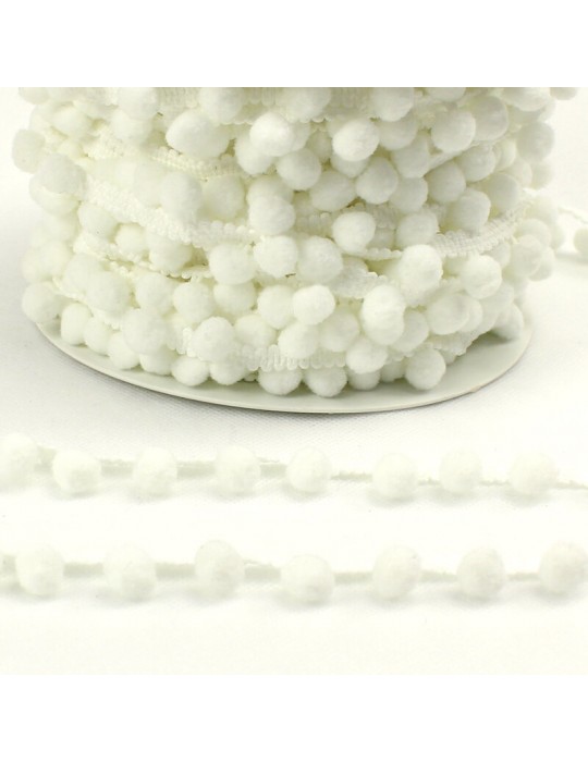 Galon petits pompons 10 mm blanc