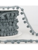 Galon petits pompons 10 mm gris Galon petits pompons 10 mm gris