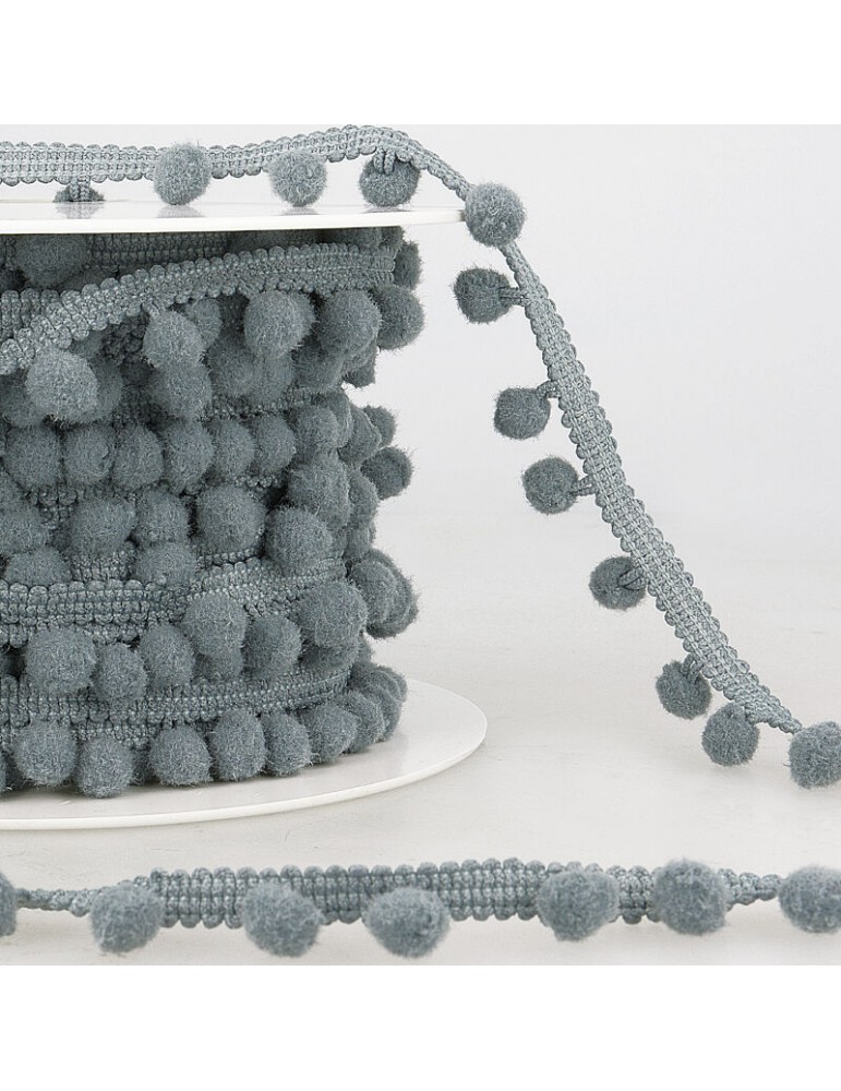 Galon petits pompons 10 mm gris Galon petits pompons 10 mm gris