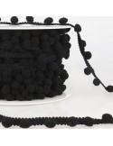 Galon petits pompons 10 mm noir Galon petits pompons 10 mm noir