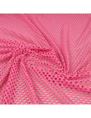 Tissu filet rose bonbon