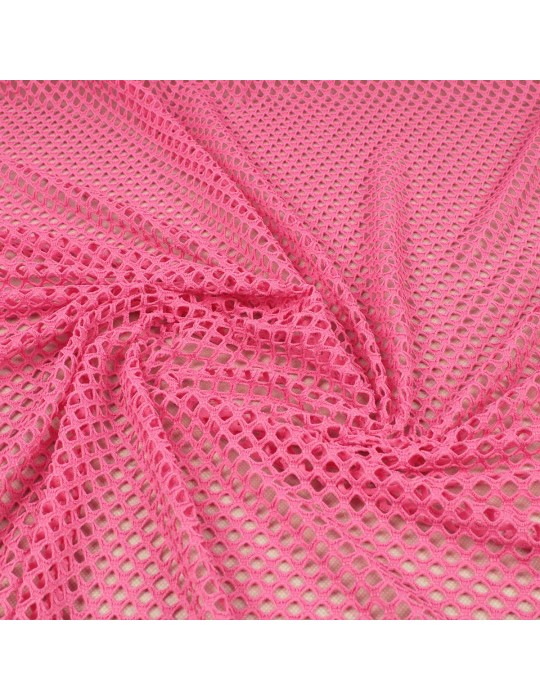 Tissu filet rose bonbon