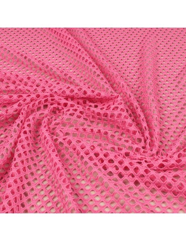 Tissu filet rose bonbon