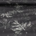 Tissu cretonne feuillage noir