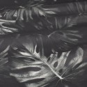 Tissu cretonne feuillage noir