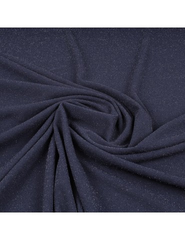 Tissu jersey foil/pailleté bleu marine