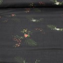 Tissu cretonne fleurs noir