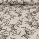 Tissu cretonne imprimé chouette gris