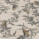 Tissu cretonne imprimé chouette gris