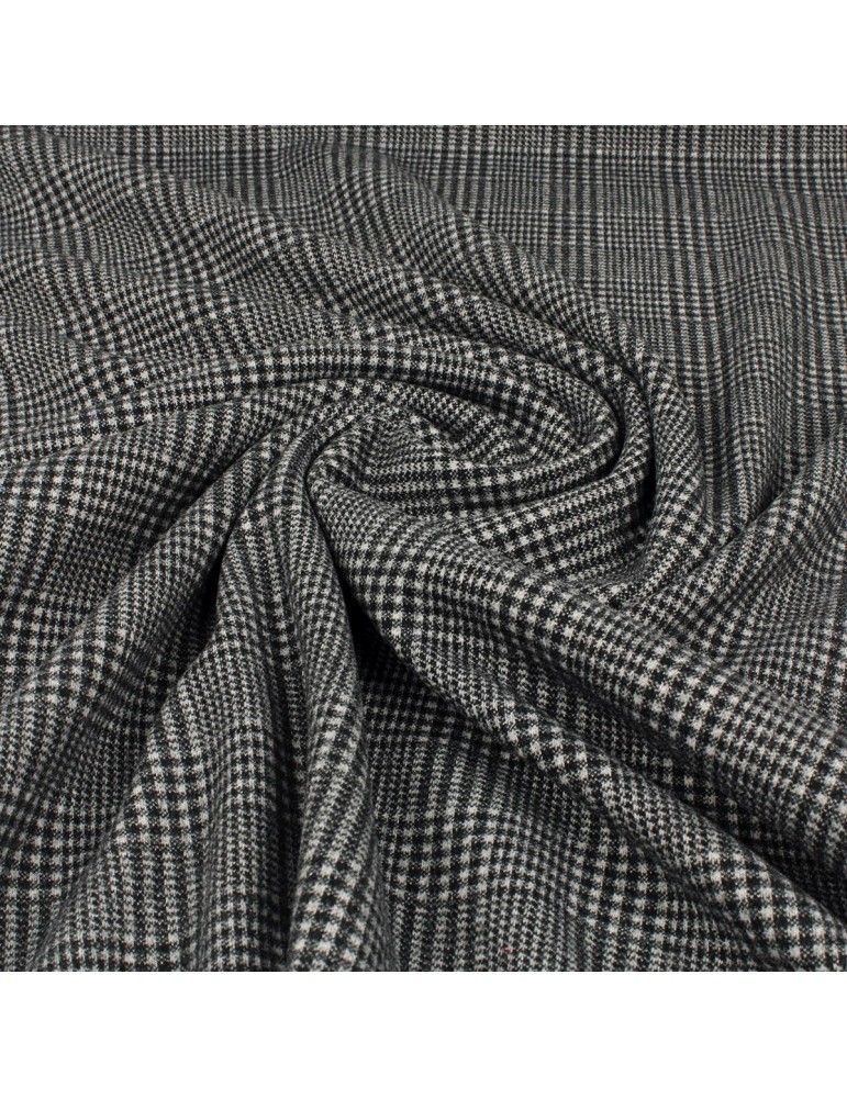 Tissu jacquard aspect laine noir/gris Tissu jacquard aspect laine noir/gris