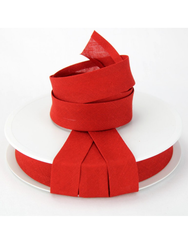 Biais replié 20 mm rouge Biais replié 20 mm rouge