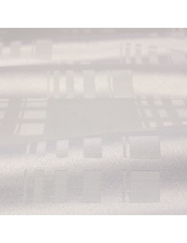 Tissu damassé pour nappe blanc