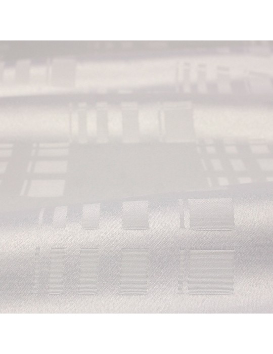 Tissu damassé pour nappe blanc