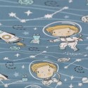 Coupon tissu cretonne astronaute 300 x 150 cm bleu Coupon tissu cretonne astronaute 300 x 150 cm bleu