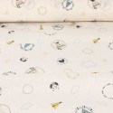 Coupon tissu cretonne tipi bleu 300 x 150 cm