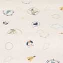 Coupon tissu cretonne tipi bleu 300 x 150 cm