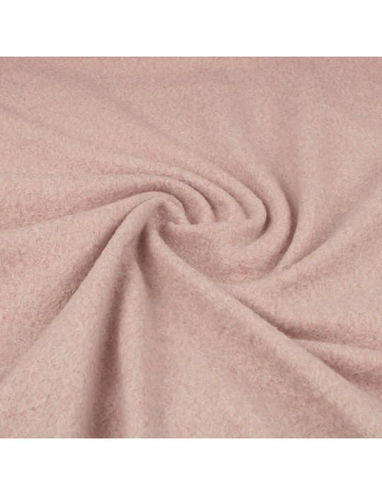 Tissu aspect laine mélangée rose/blanc