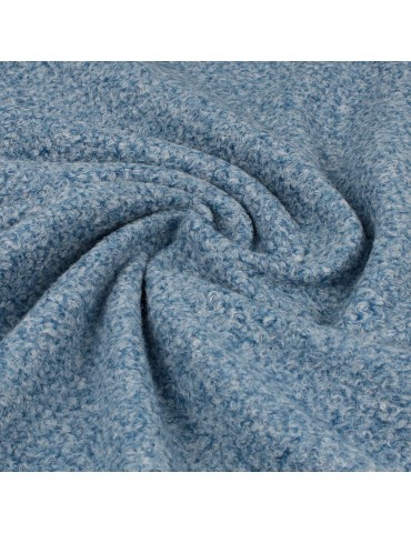 Tissu aspect laine mélangée bleu/blanc