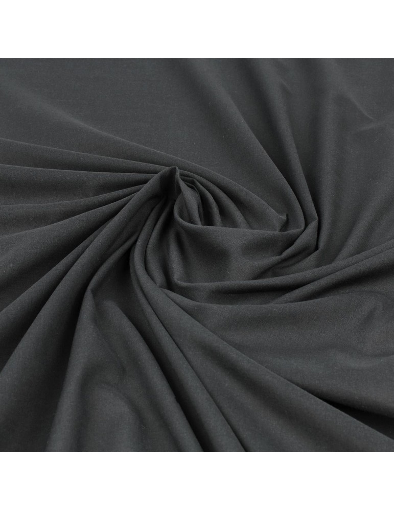 Tissu voile de coton unni noir