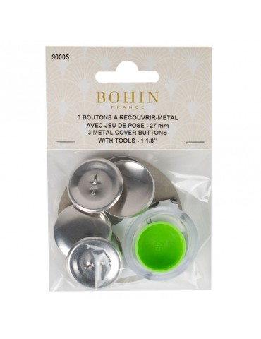 Boutons à recouvrir en métal 27 mm 