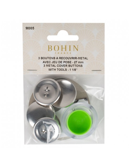 Boutons à recouvrir en métal 27 mm 