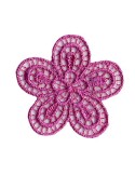 Écusson S fleur broderie rose Écusson S fleur broderie rose