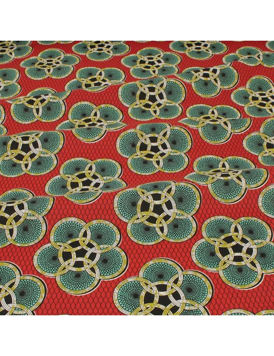 Tissu coton imprimé rouge