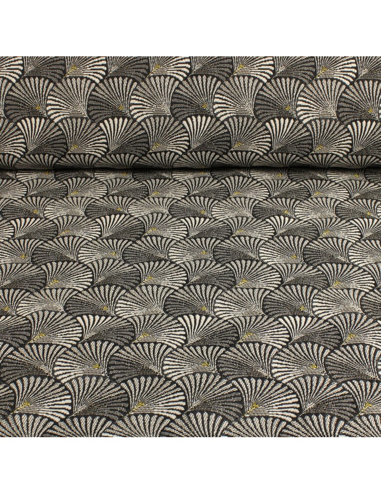 Tissu jacquard shell noir Tissu jacquard shell noir
