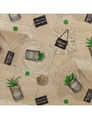 Protège table imprimé beige