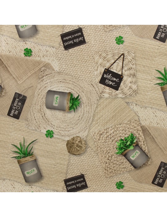 Protège table imprimé beige