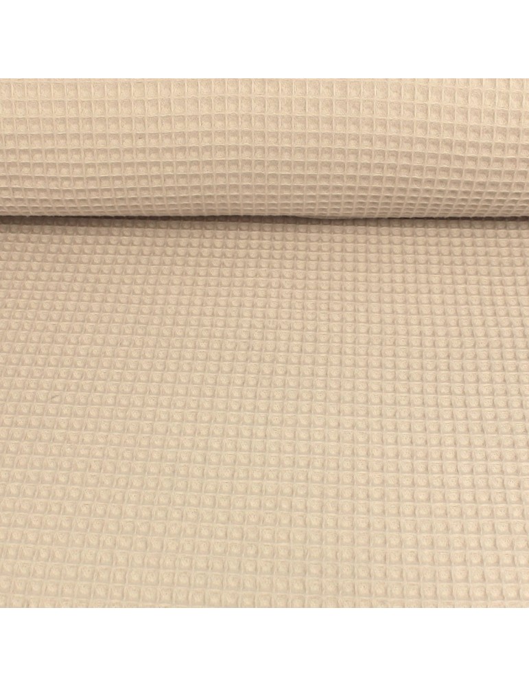 Tissu nid d'abeille grand uni 150 cm beige Tissu nid d'abeille grand uni 150 cm beige