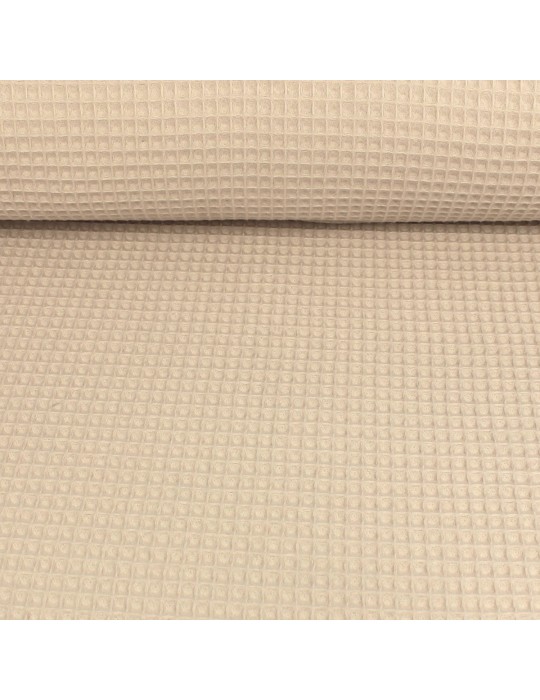 Tissu nid d'abeille grand uni 150 cm oeko-tex beige