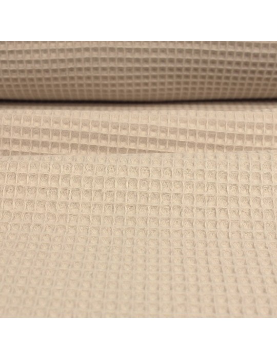 Tissu nid d'abeille grand uni 150 cm beige