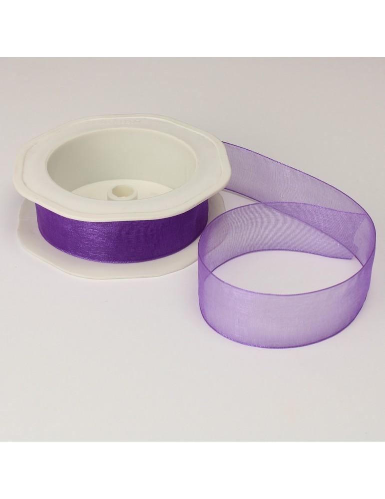 Ruban voile 25 mm violet