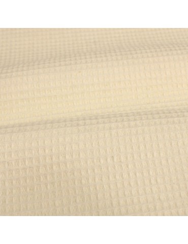Coupon nid d'abeille petit uni 50 x 150 cm oeko-tex blanc