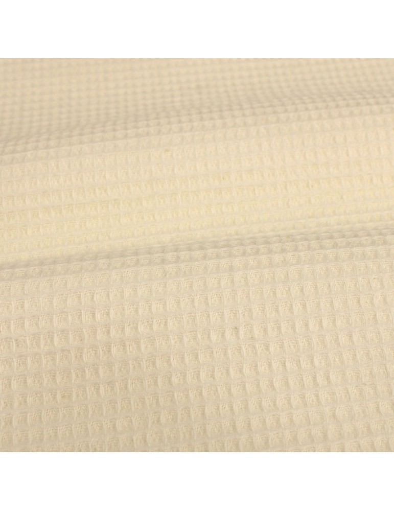 Coupon nid d'abeille petit uni 50 x 150 cm blanc Coupon nid d'abeille petit uni 50 x 150 cm blanc