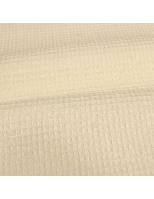 Coupon nid d'abeille petit uni 50 x 150 cm oeko-tex blanc