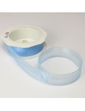 Ruban voile 25 mm bleu