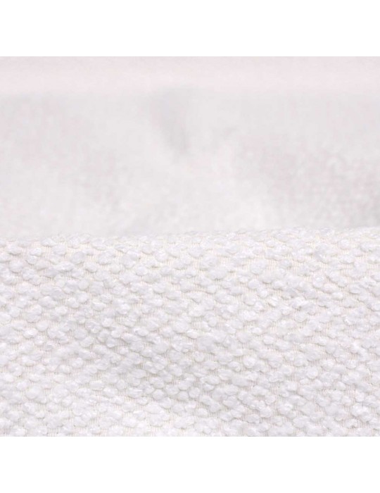 Toile unie frisette ecru blanc