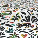 Tissu percale de coton animaux blanc